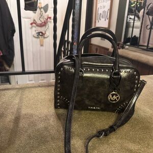 Michael Kors Black Studded Satchel